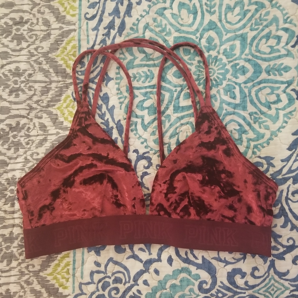 PINK Red Velvet Bralette - Picture 2 of 4